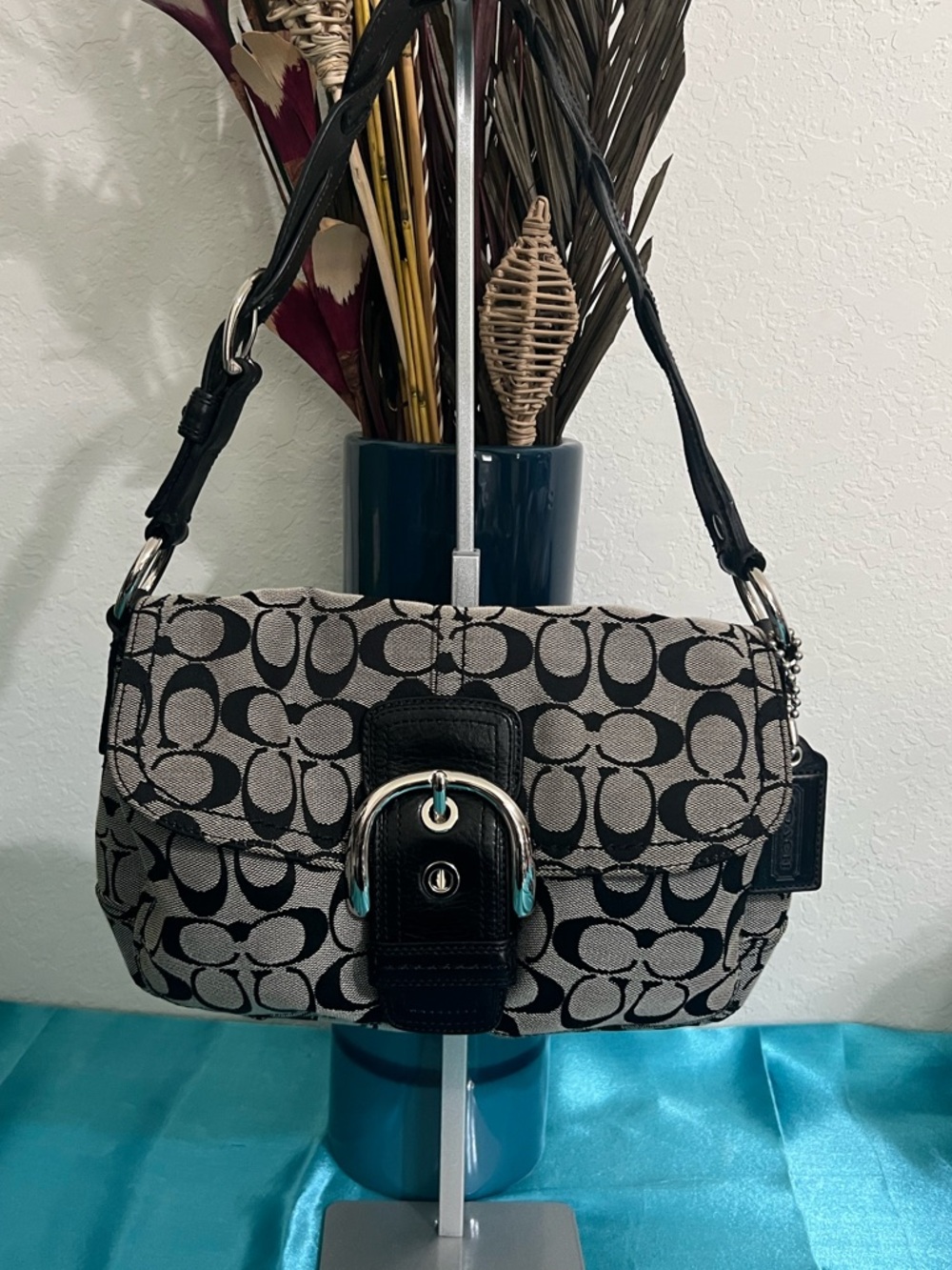Coach Y2K 11862 Signature SoHo Black & Gray Shoulder Bag
